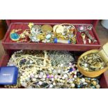 A jewellery box and costume jewellery