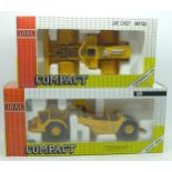 Two Joal Compact Caterpillar die-cast vehicles, boxed