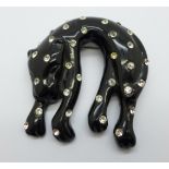 An Art Deco leopard brooch