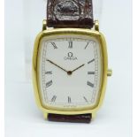 A gentleman's Omega DeVille quartz wristwatch, case back scratched