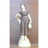 A European figure of a lady, marked W&R, also stamped 3181, 13, J, height 34cm