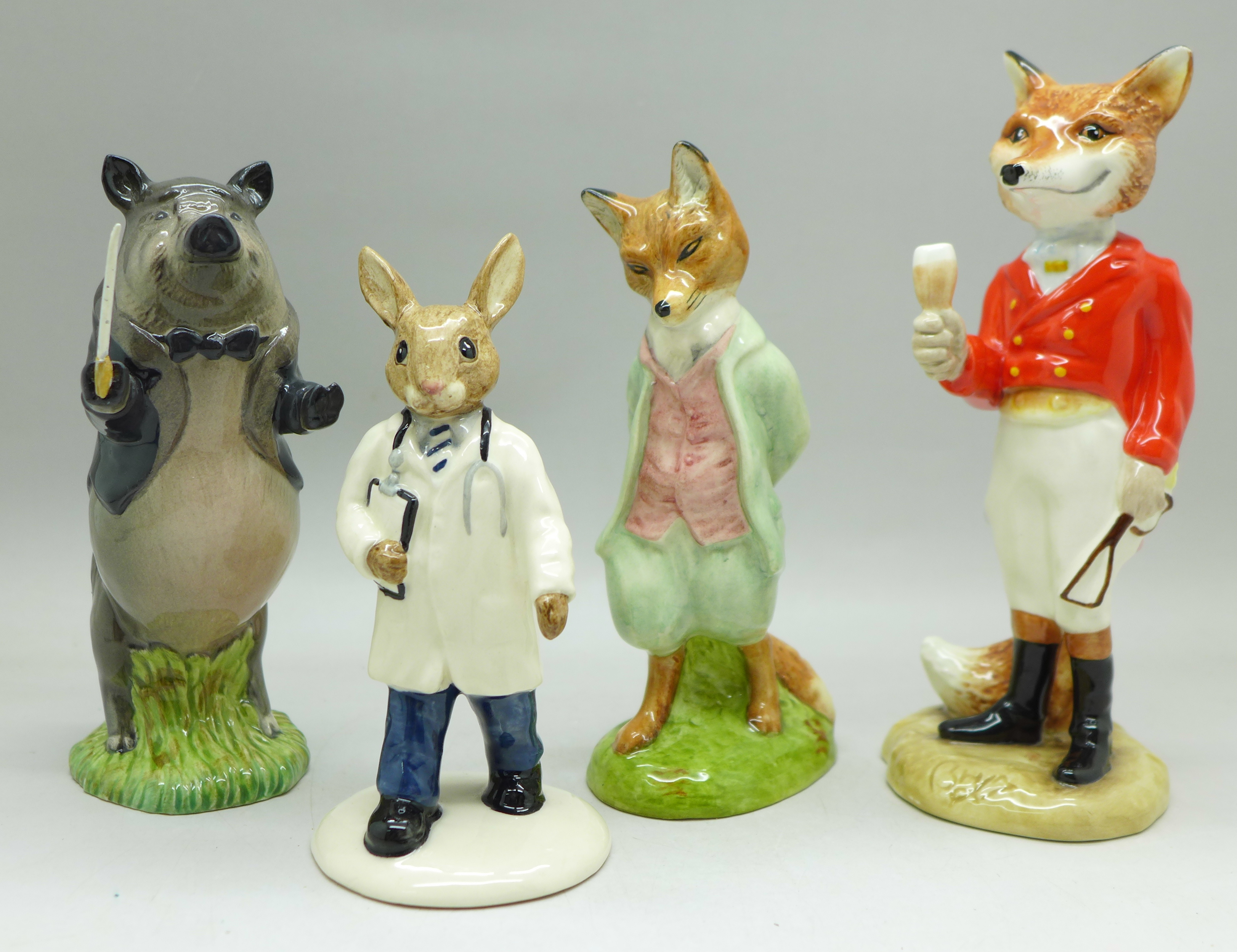 Three Beswick figures, Foxy Whiskered Gentleman, 21st Century Fox and conductor John, a/f, and a