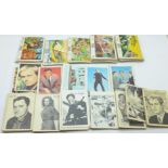 Tarzan Anglo bubble gum cards, full set of 66, 48 A&BC Man from U.N.C.L.E. cards and 23 Girl from