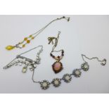 Four vintage necklaces