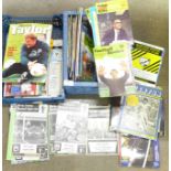 A collection of football programmes including Derby, Leicester, Portsmouth, 1960's onwards
