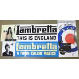 MOD interest; Three signs, two Jam Lambretta signs and Quadrophenia