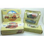 Two Corgi Classic Commercial Vehicles and three Matchbox Models of Yesteryear, boxed