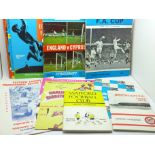 Football programmes; England, 1960's Scottish Cup Semi-Finals, Club handbooks, Eastern Canada PSL,