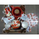 A collection of china, mainly teawares, decorated with poppies **PLEASE NOTE THIS LOT IS NOT