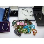 Silver jewellery, boxed and assorted gemstone jewellery