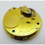 A pocket watch movement, Beaver, Manchester, Chronometer Maker, Nr. 12911, the movement marked Class