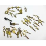 Thirty pocket watch keys