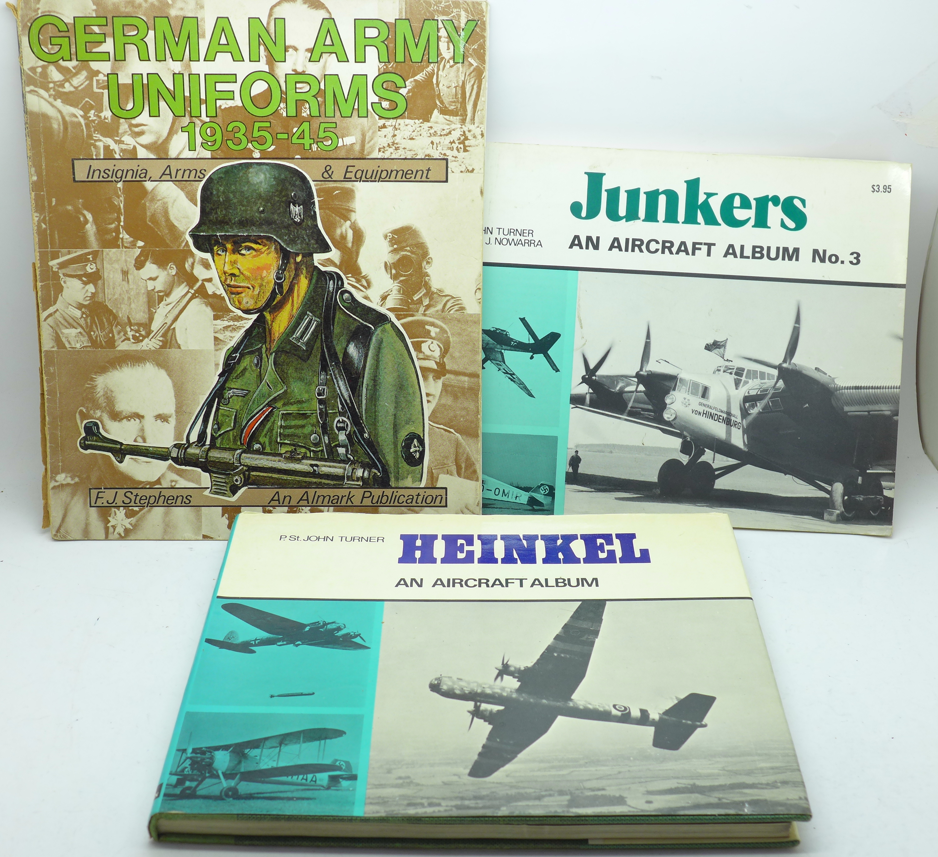 Two German military aircraft books and a German army uniforms reference book