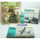 Two German military aircraft books and a German army uniforms reference book