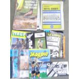 Football programmes; Notts County home and away programmes and match sheets
