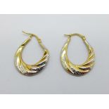 A pair of 9ct gold earrings, 1g