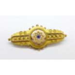 A Victorian 9ct gold brooch, Chester 1897, 3.3g