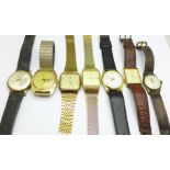 Seven gentleman's wristwatches