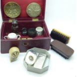A jewellery box and assorted items