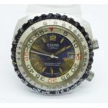 A gentleman's Sicura bull-head chronograph wristwatch, dial a/f
