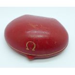 A lady's Omega clam shell wristwatch box