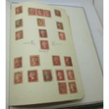 Stamps;- an album with thirty-eight Victorian penny reds, Edward VIII, George VI including 1948