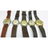 Five gentleman's wristwatches including Services