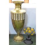 A French brass vase and a cast iron dorostop