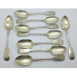 A set of nine Victorian Irish silver spoons marked West & Son, Dublin 1880, 234.5g