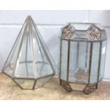 Two glass light shades