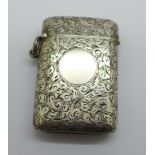 A heavy silver Sampson Mordan vesta case, London 1900, 52g