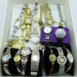 A collection of twenty lady's wristwatches