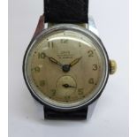An Oris stainles steel wristwatch