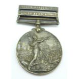 A King's South Africa medal, 8579 Serjt. J. Percharde, R.A.M.C., with 1901 and 1902 bars