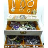 A jewellery box and costume jewellery