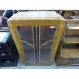 An Art Deco walnut display cabinet