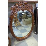 A French style carved wood mirror