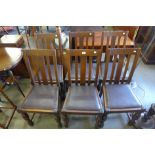 A set of six oak dining chairs