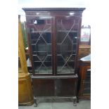 An Edward VII Chippendale Revival mahogany bookcase