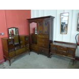 An Edward VII mahogany three piece bedroom suite