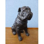 A bronze figure of an English bull dog