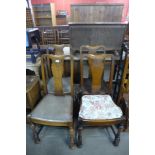 A set of four oak dining chairs