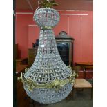 An Italian style gilt metal and glass chandelier, 80cms h