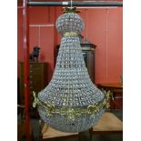 An Italian style gilt metal and glass chandelier, 90cms h