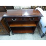 An inlaid mahogany open bookcase