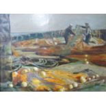 Kay Dyson, Fisherman's Nets, Fife Coast, Scotland, oil on panel, 44 x 60cms, framed