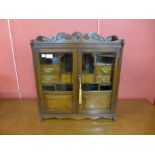A Victorian oak fitted smokers cabinet