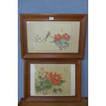 A pair of Chinese paintings on silk