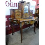 A Victorian walnut, ormolu mounted and marquetry inlaid bonheur du jour