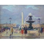 French School, pair of Parisian scenes, oil on canvas, 18 x 23cms, framed
